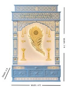 Mor Pankh Corian Marble Mandir with light img1- Designo temple store 2026