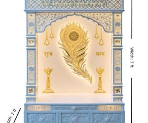 Mor Pankh Corian Marble Mandir with light img1- Designo temple store 2026
